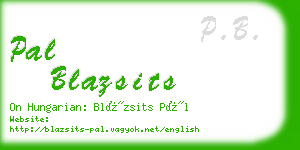 pal blazsits business card